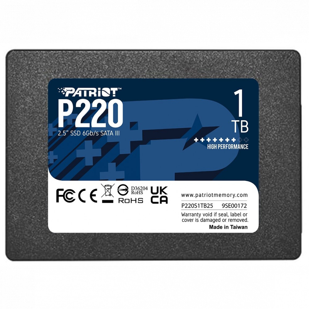 Жесткий диск Patriot P220 P220S1TB25 SSD (твердотельные), 1 ТБ, 2.5 дюйма, SATA - миниатюра 8
