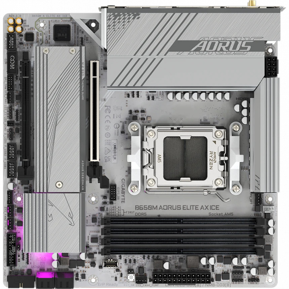 Материнская плата Asus B650M A ELITE AX ICE Mini-ATX, AMD AM5 - миниатюра 10