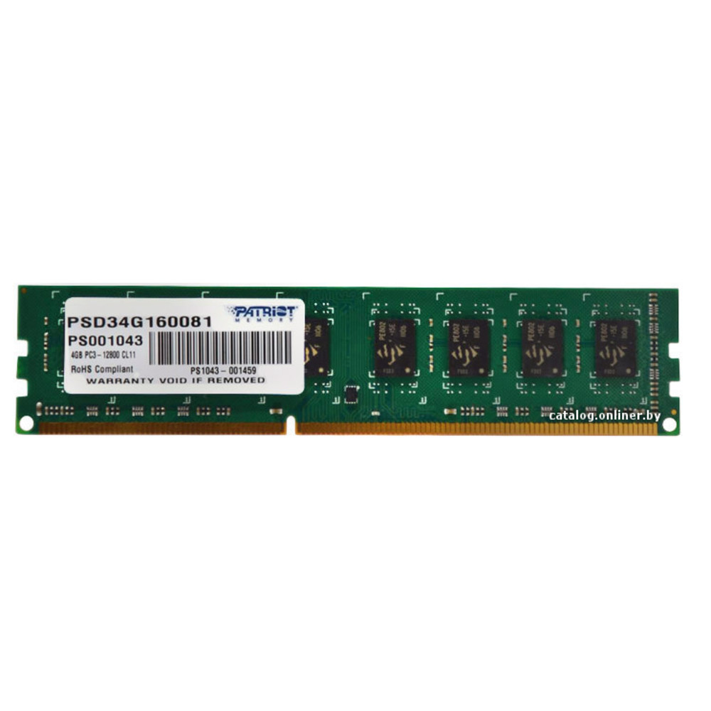 ОЗУ Crucial 4GB PC12800 DDR3 PSD34G160081 DIMM, DDR3, 4 Гб, 1600 МГц - миниатюра 2