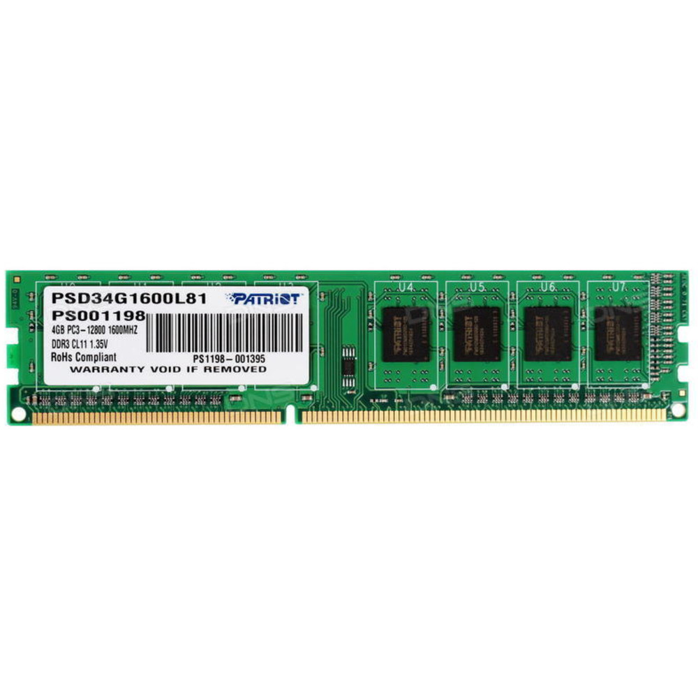ОЗУ Crucial 4GB PC12800 DDR3L PSD34G1600L81 DIMM, DDR3, 4 Гб, 1600 МГц - миниатюра 2