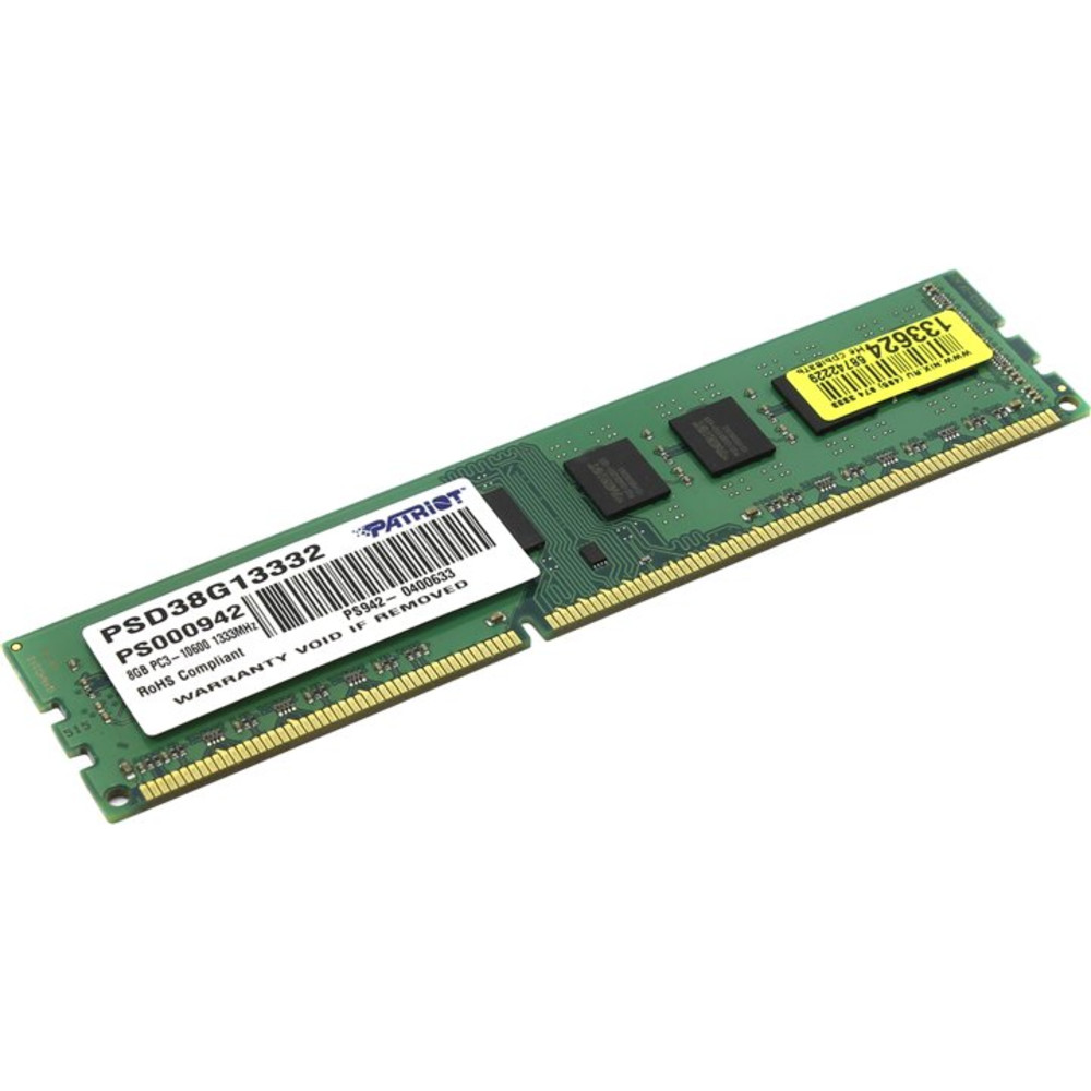 ОЗУ Crucial 8GB PC10600 DDR3 PSD38G13332 DIMM, DDR3, 8 Гб, 1333 МГц - миниатюра 2