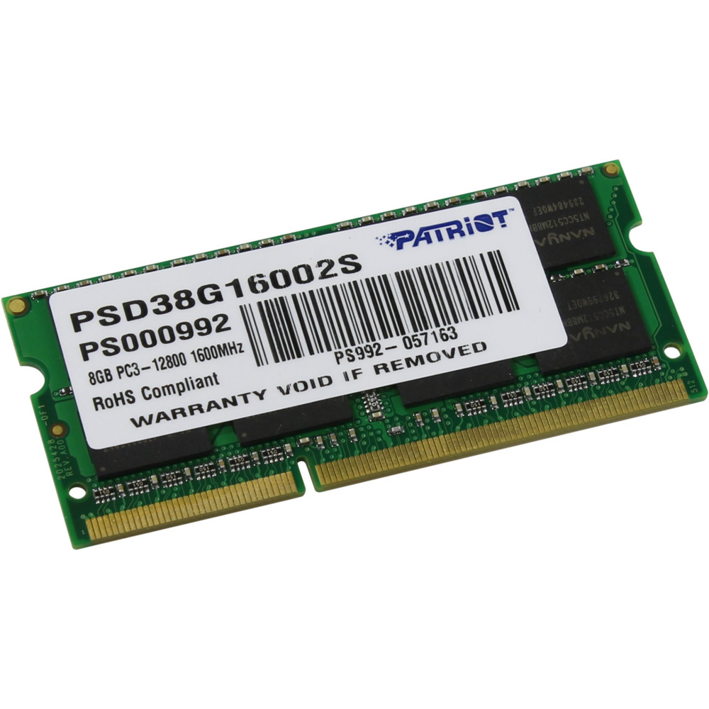 ОЗУ Patriot 8 Гб PSD38G16002S SO-DIMM, DDR3, 8 Гб, 1600 МГц - миниатюра 3