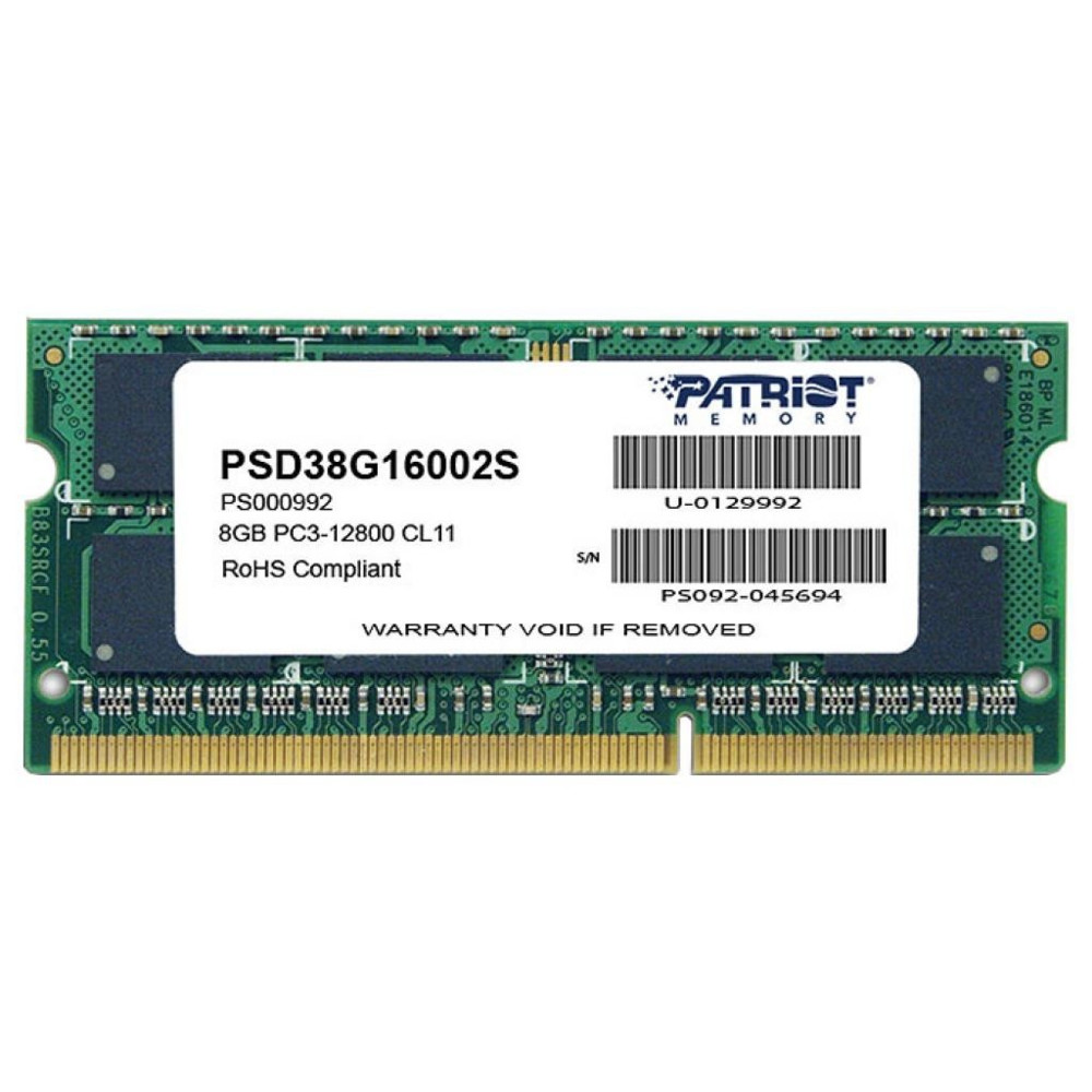 ОЗУ Crucial 4GB PC12800 DDR3 PSD34G16002S SO-DIMM, DDR3, 4 Гб, 1600 МГц - миниатюра 2