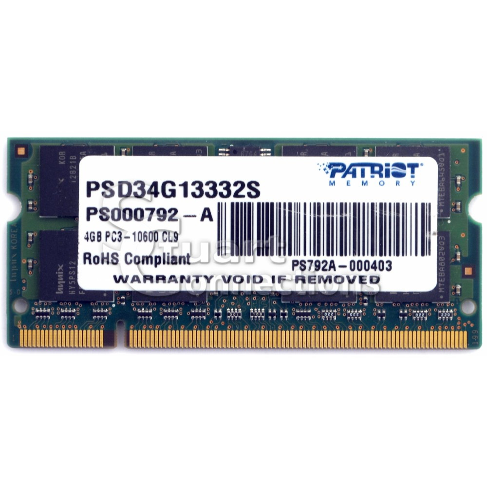 ОЗУ Patriot 4 ГБ PSD34G13332S SO-DIMM, DDR3, 4 Гб, 1333 МГц - миниатюра 2