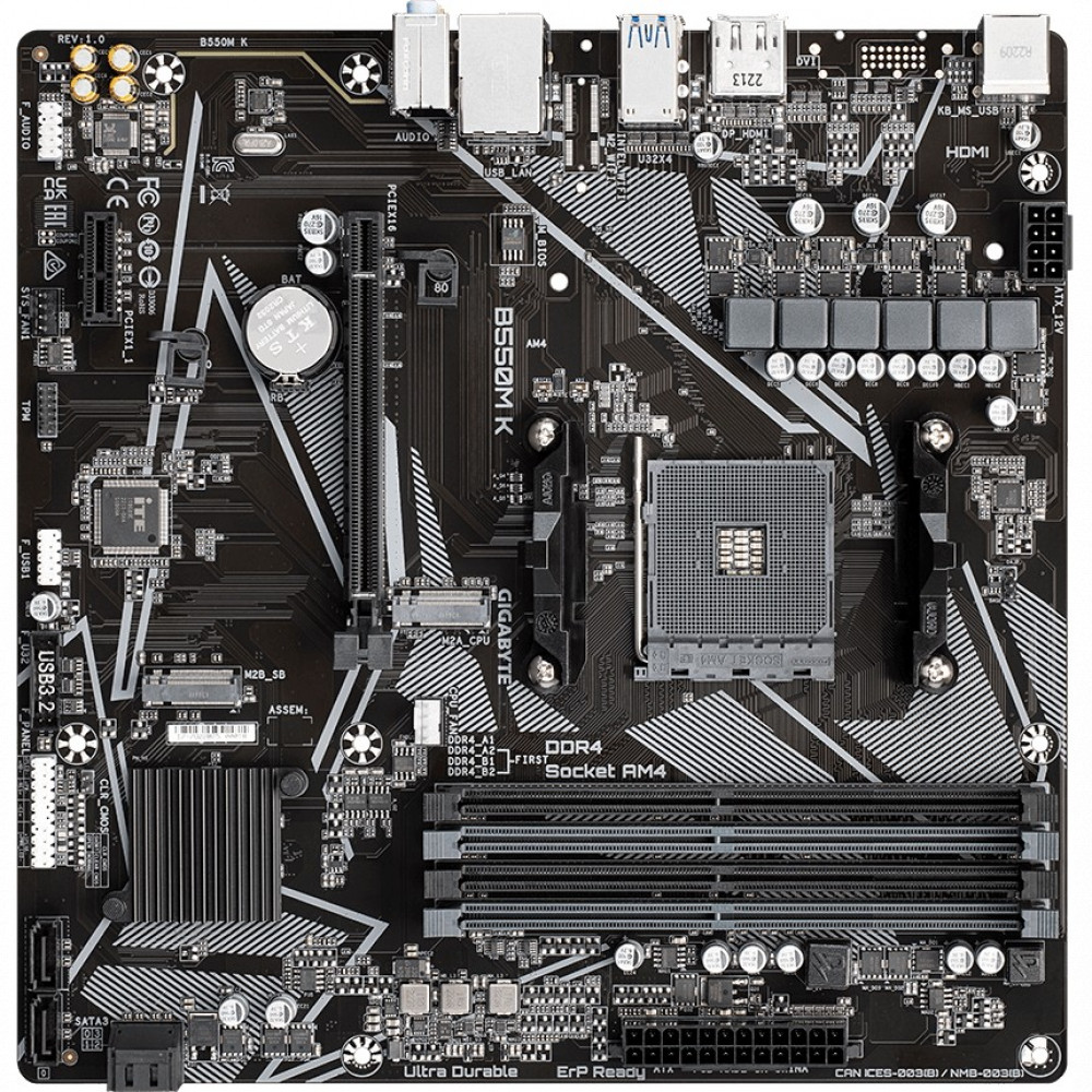Материнская плата Gigabyte B550M K Micro-ATX, AMD AM4 - миниатюра 8