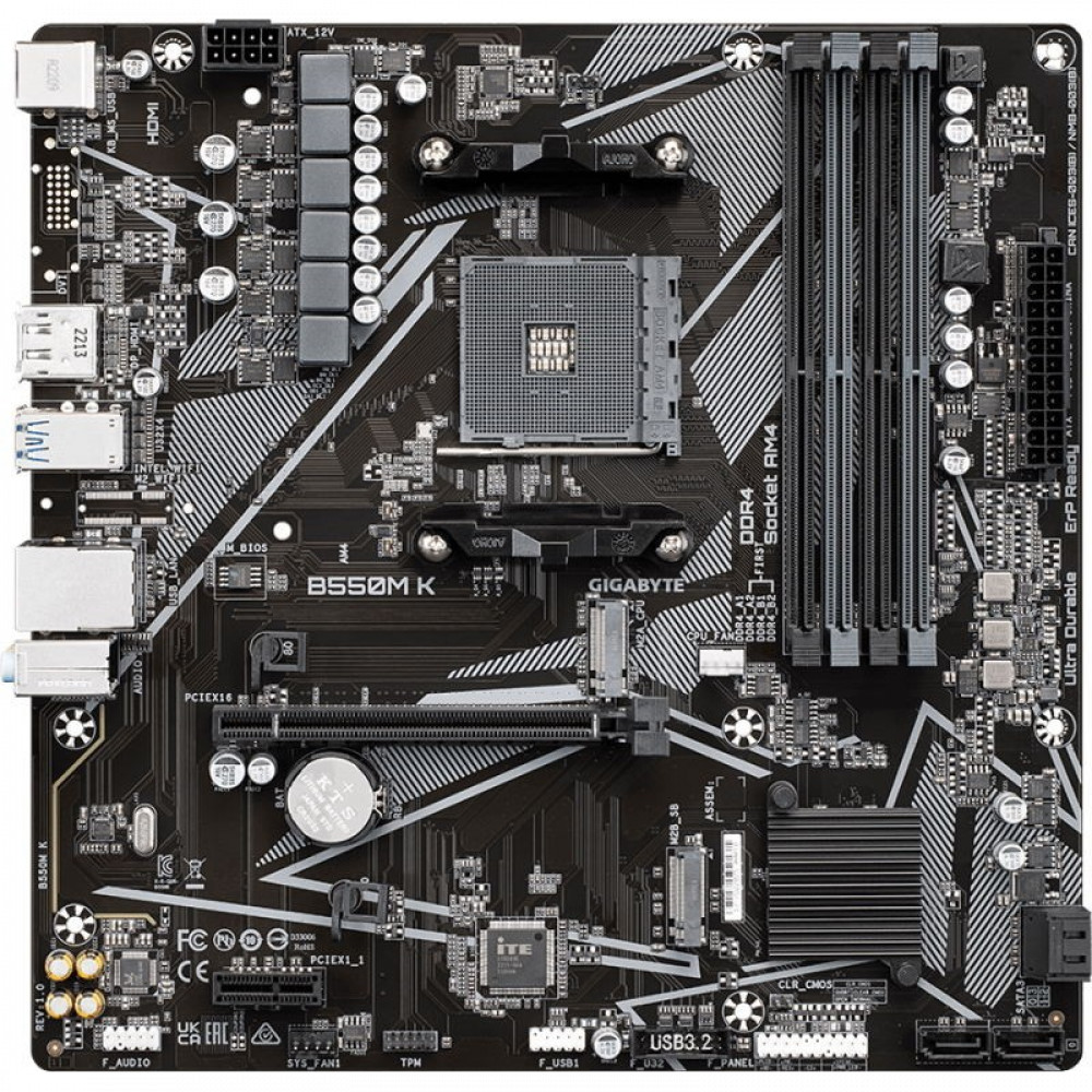 Материнская плата Gigabyte B550M K Micro-ATX, AMD AM4 - миниатюра 7