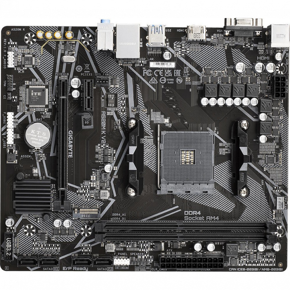 Материнская плата Gigabyte A520M K V2 Micro-ATX, AMD AM4 - миниатюра 8