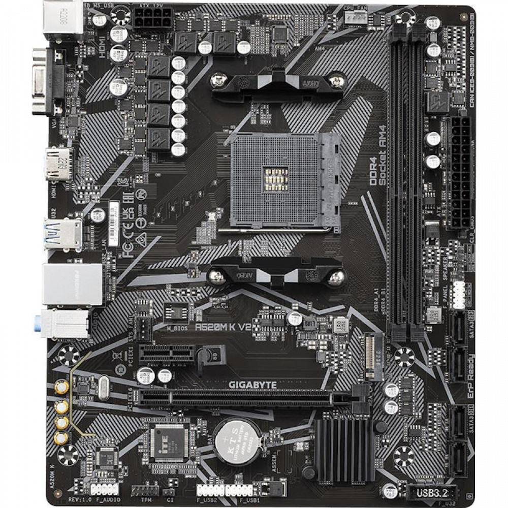 Материнская плата Gigabyte A520M K V2 Micro-ATX, AMD AM4 - миниатюра 7