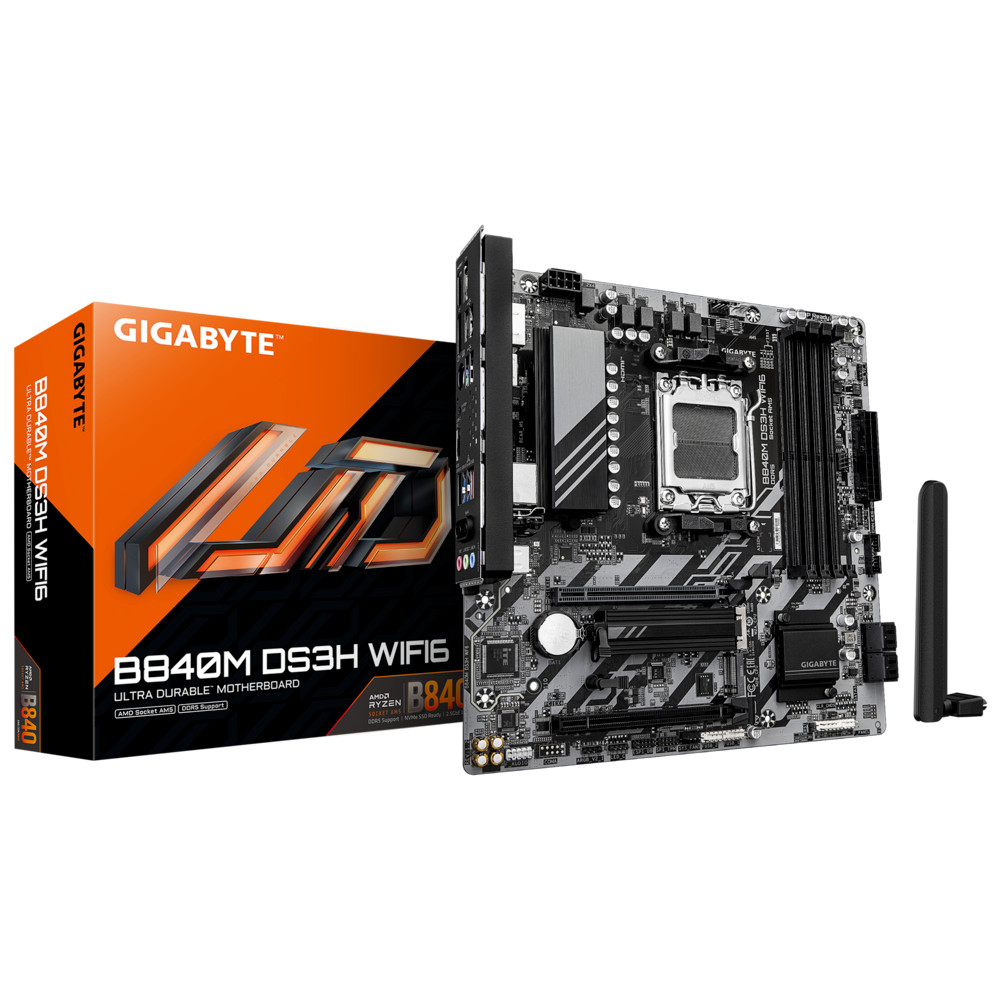 Материнская плата Gigabyte B840M DS3H WIFI6 Micro-ATX, AMD AM5 - миниатюра 8