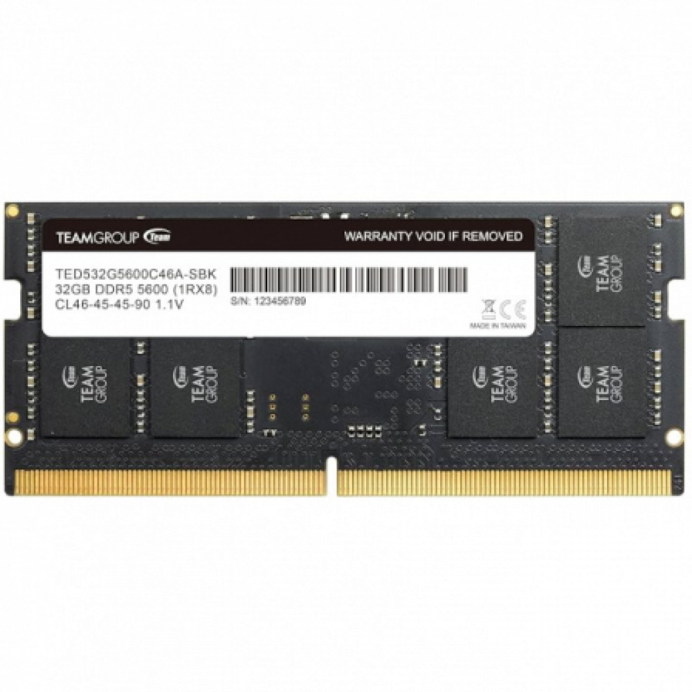 ОЗУ Team Group TED532G5600C46A-S01 SO-DIMM, DDR5, 32 Гб, 5600 МГц - миниатюра 2