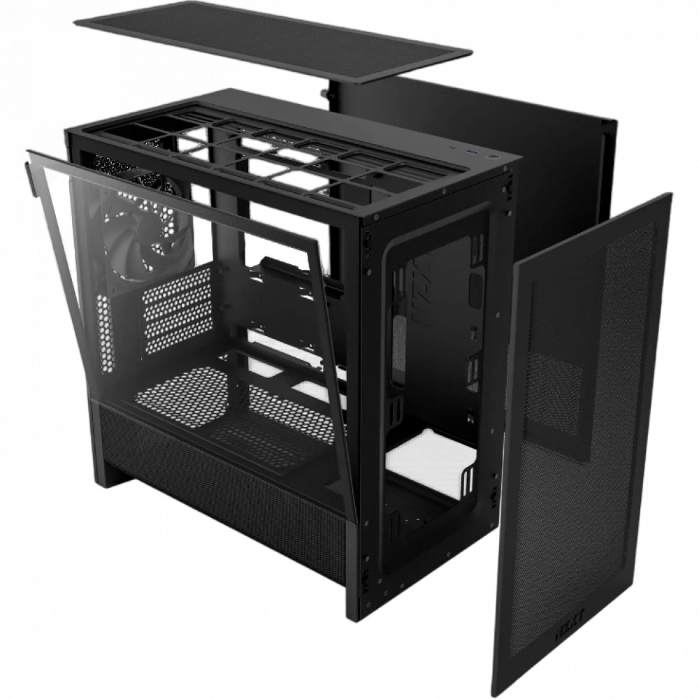 Корпус NZXT H3 Flow Black CC-H31FB-01 Mini-Tower - миниатюра 4