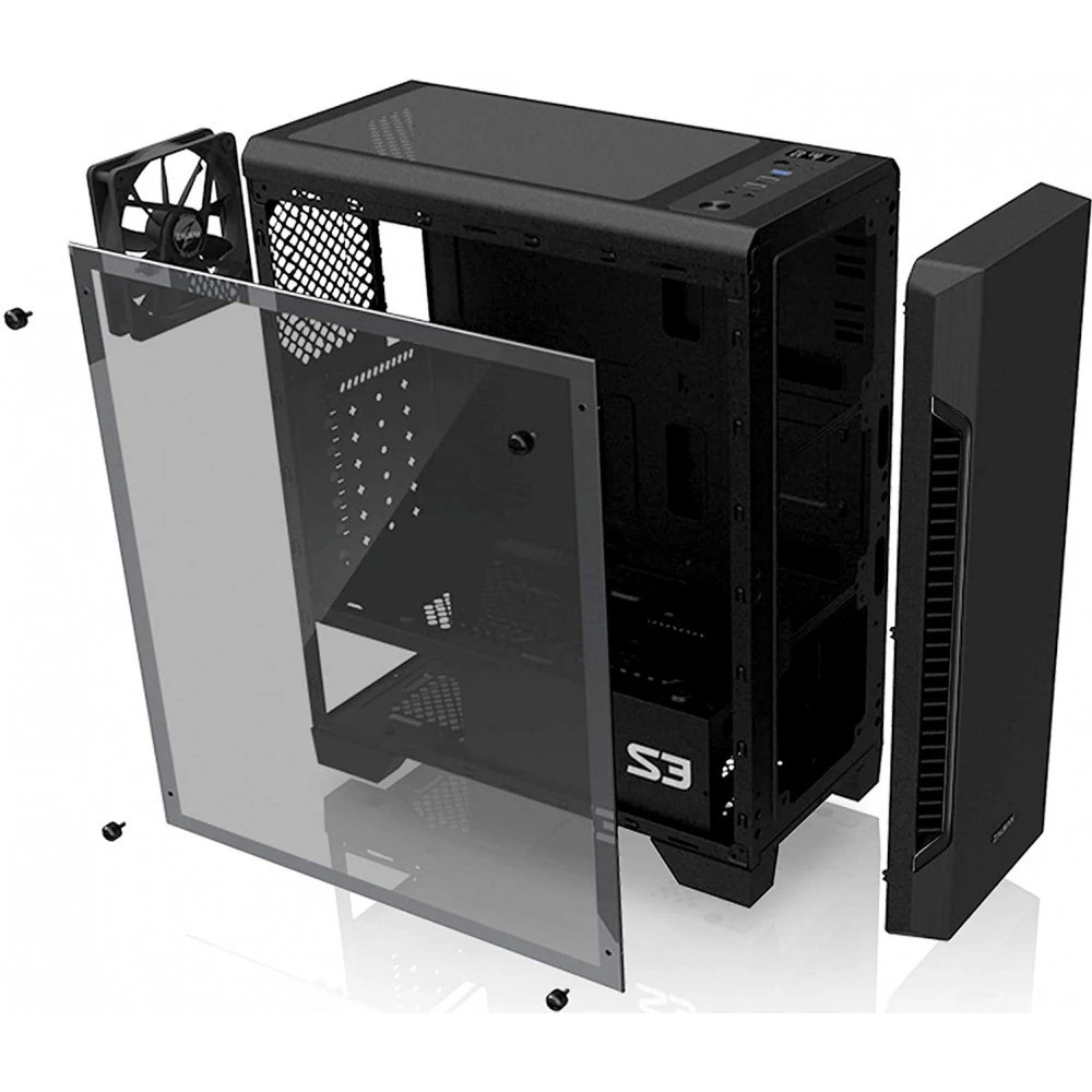 Корпус Zalman S3 TG Black S3 TG BLACK Mid-Tower - миниатюра 10