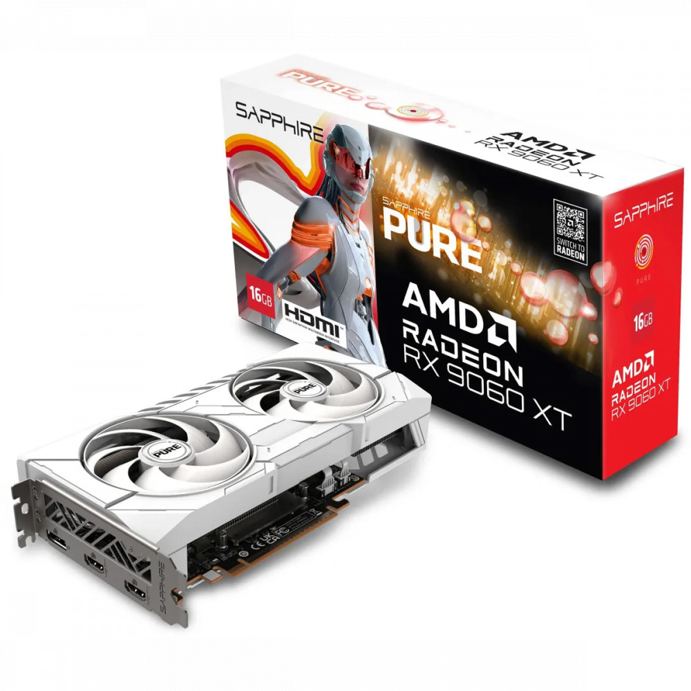 Видеокарта Sapphire AMD Radeon RX 9060XT 11350-02-20G PURE 16 ГБ - миниатюра 12