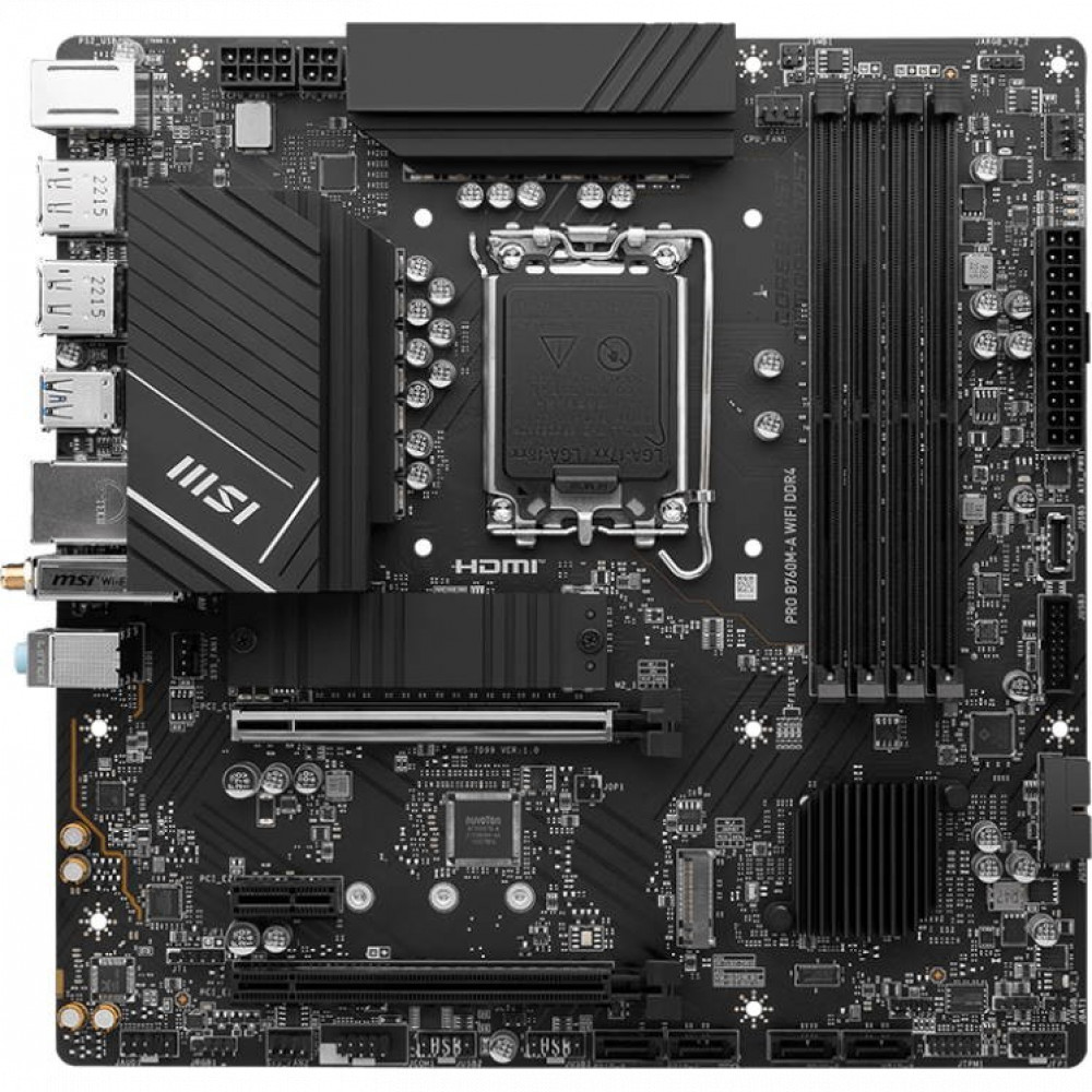 Материнская плата MSI PRO B760M-A WIFI DDR4 Micro-ATX, LGA 1700 - миниатюра 7