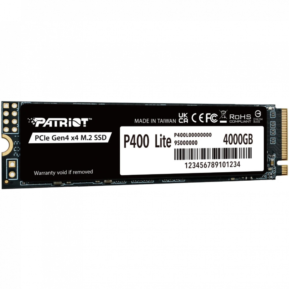 Жесткий диск Patriot SSD 4Tb Patriot P400 Lite (P400LP4KGM28H) SSD (твердотельные), 4 ТБ, M.2, PCIe - миниатюра 5
