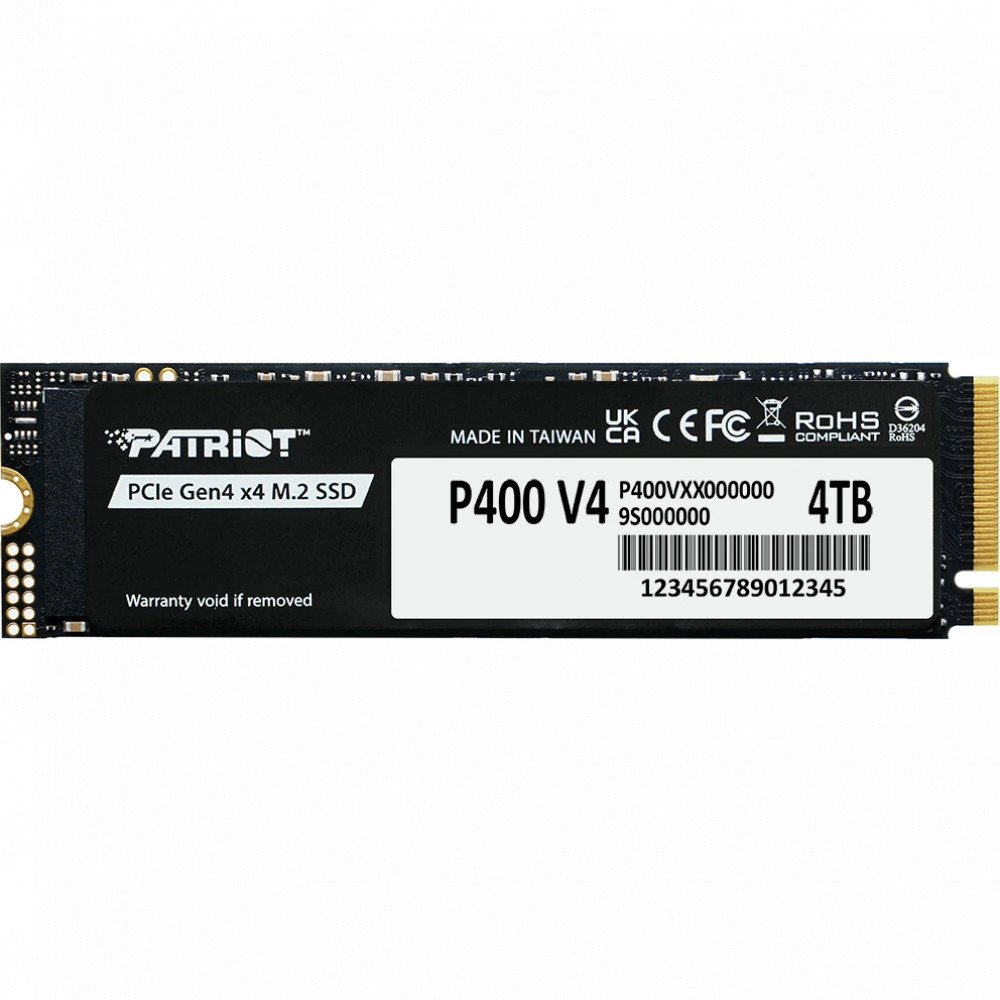 Жесткий диск Patriot SSD 4Tb Patriot P400 V4 (P400VP4TBM28H) SSD (твердотельные), 4 ТБ, M.2, PCIe - миниатюра 4