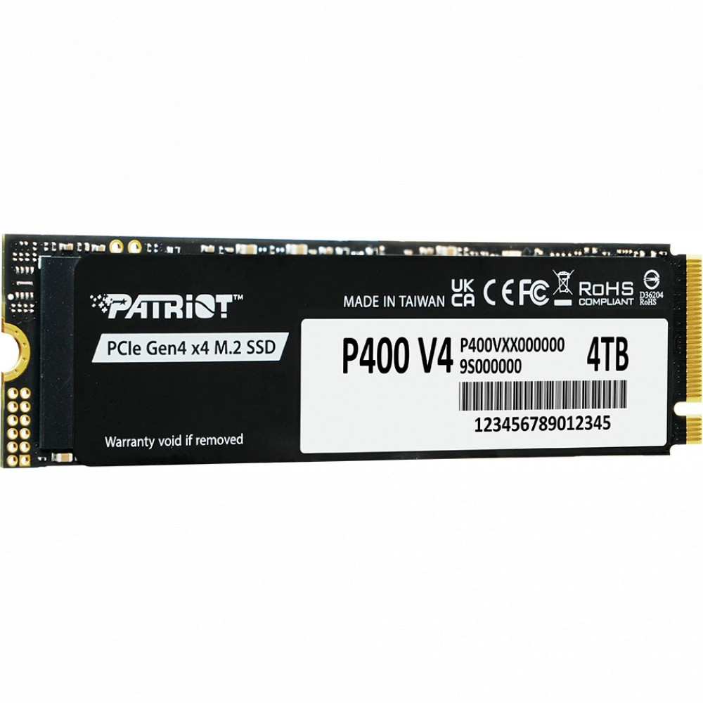 Жесткий диск Patriot SSD 4Tb Patriot P400 V4 (P400VP4TBM28H) SSD (твердотельные), 4 ТБ, M.2, PCIe - миниатюра 5