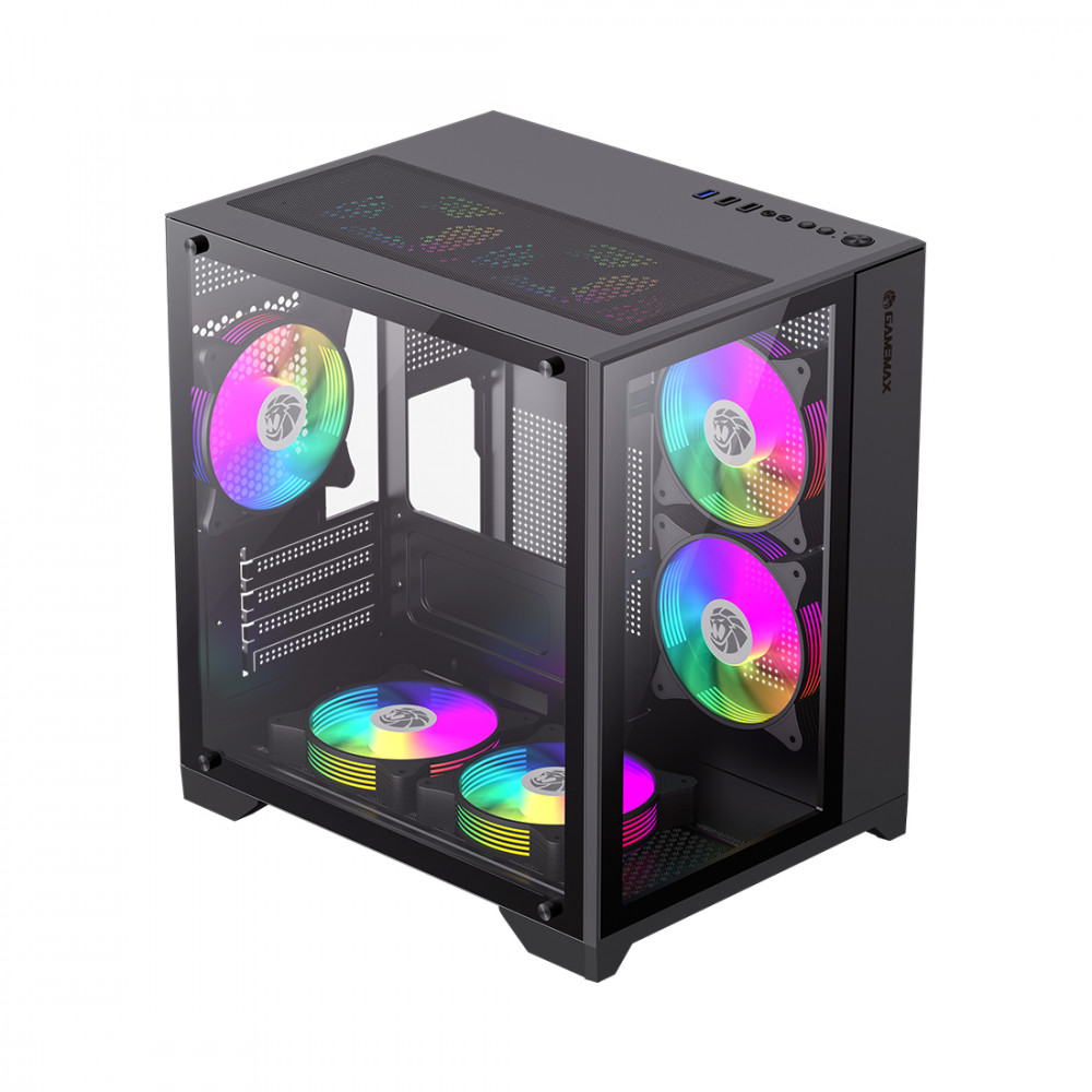 Корпус GameMax Infinity Mini 7 ARGB Fans + Controller Black 9101-0000R0191 Mini-Tower - миниатюра 5