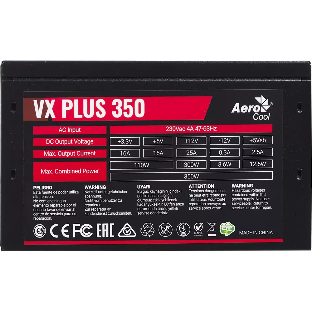Блок питания Aerocool VX PLUS Stealth 350 ACPN-VS35NEY.12 350 Вт - миниатюра 8
