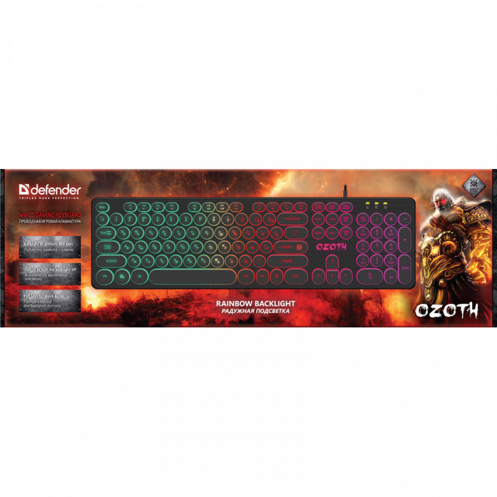 Клавиатура Defender Ozoth GK-106 Black 45106 Проводная, USB - миниатюра 6