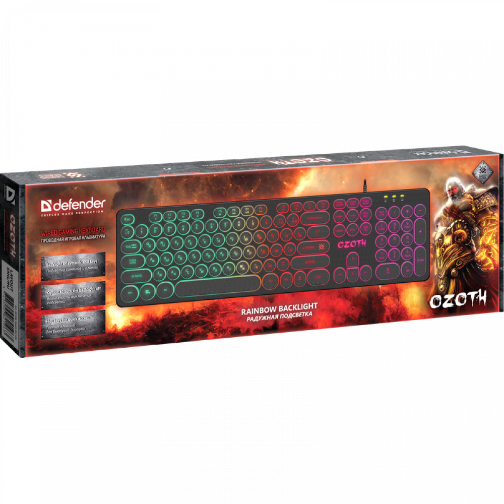 Клавиатура Defender Ozoth GK-106 Black 45106 Проводная, USB - миниатюра 5