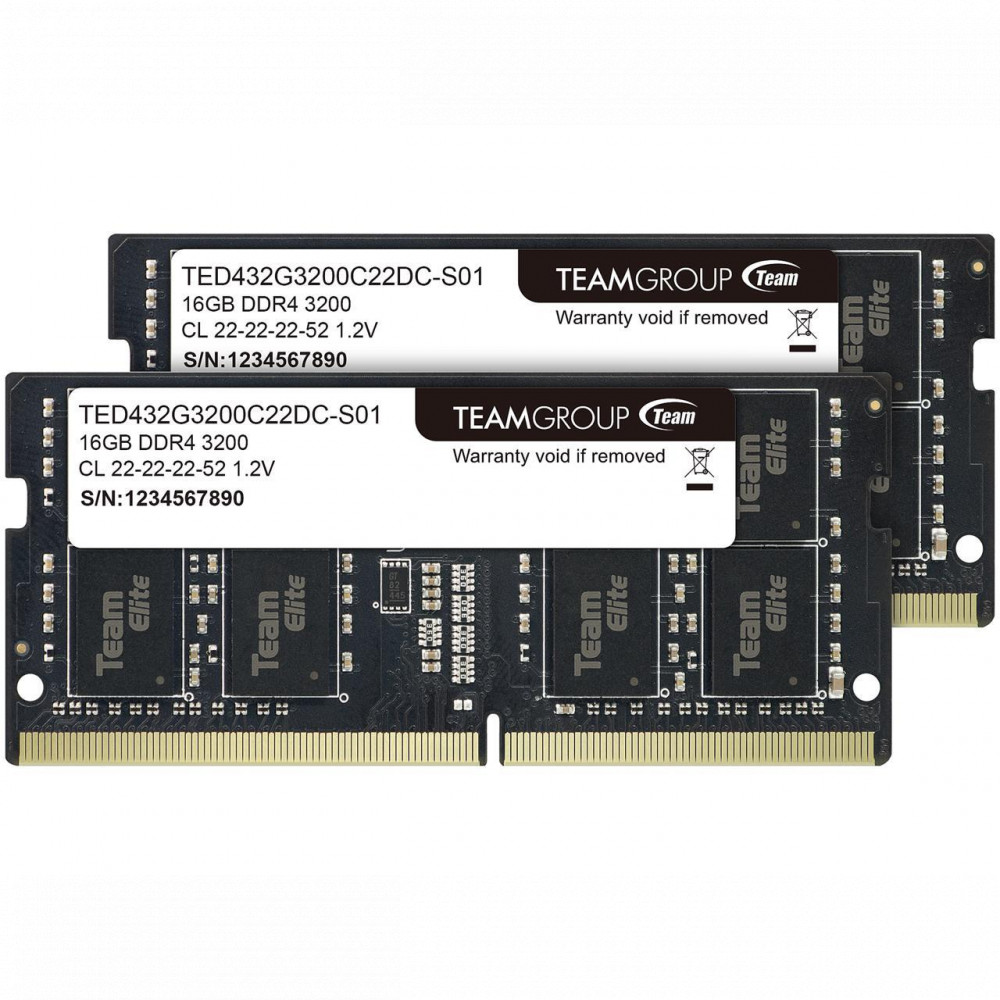 ОЗУ Team Group ELITE TED432G3200C22DC-S01 SO-DIMM, DDR4, 32 Гб (2 х 16 Гб), 3200 МГц - миниатюра 3