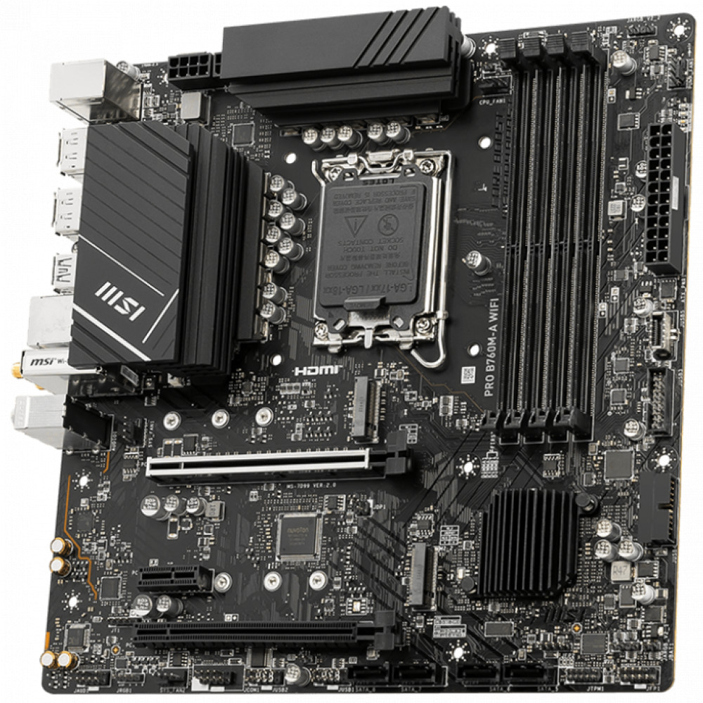 Материнская плата MSI PRO B760M-A WIFI Micro-ATX, LGA 1700 - миниатюра 8