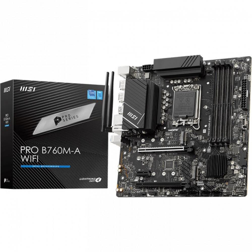 Материнская плата MSI PRO B760M-A WIFI Micro-ATX, LGA 1700 - миниатюра 10