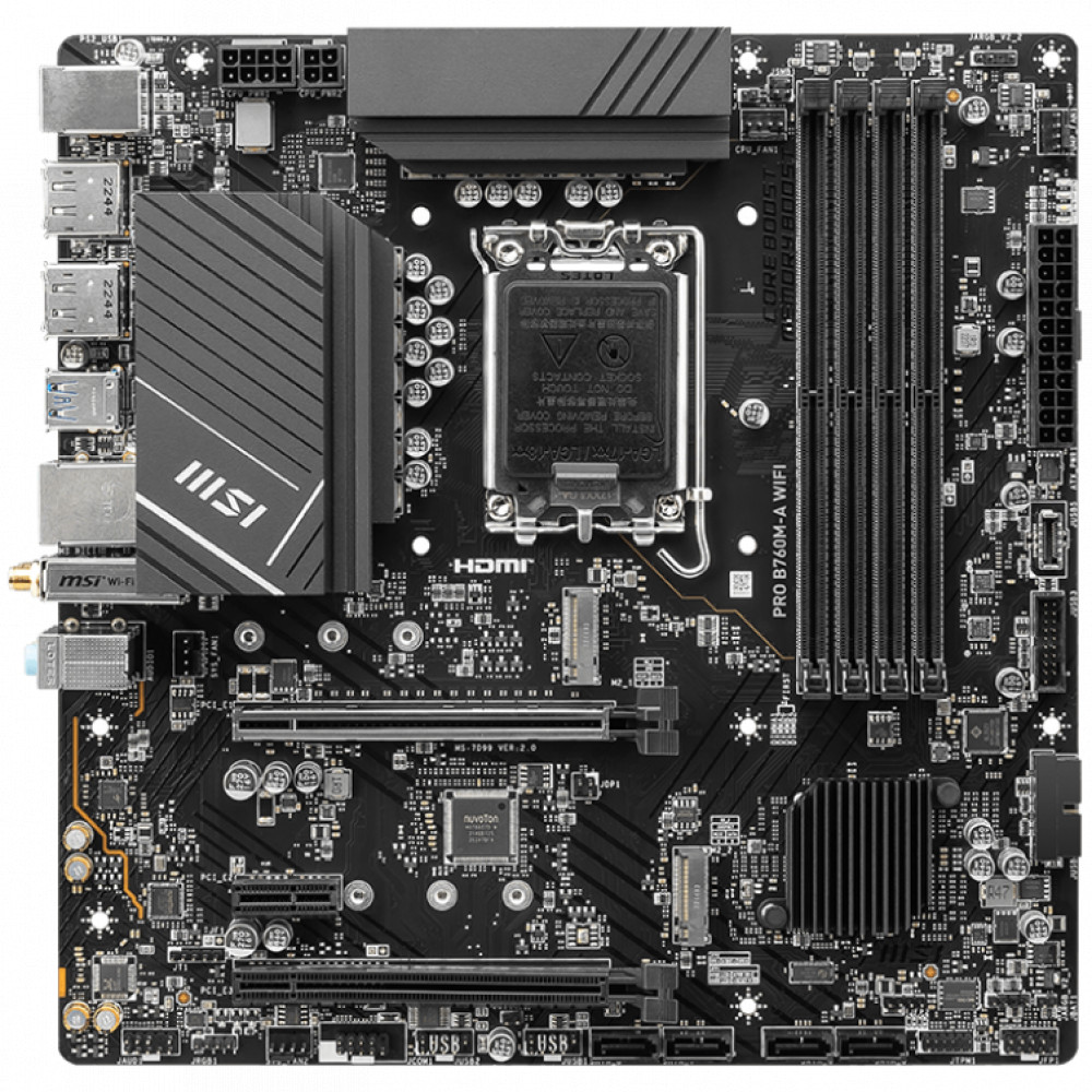 Материнская плата MSI PRO B760M-A WIFI Micro-ATX, LGA 1700 - миниатюра 7