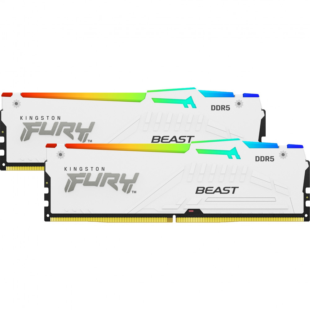 ОЗУ Kingston FURY Beast White RGB KF556C36BWEAK2-64 DIMM, DDR5, 64 Гб (2 х 32 Гб), 5600 МГц - миниатюра 3