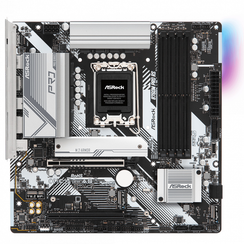Материнская плата ASRock B760M PRO RS Micro-ATX, LGA 1700 - миниатюра 6