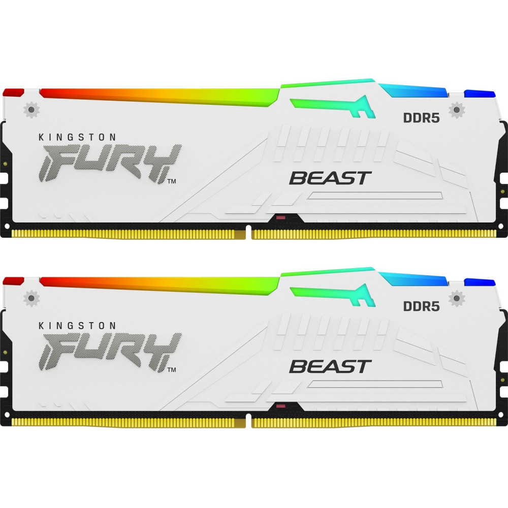 ОЗУ Kingston Fury Beast White RGB KF556C40BWAK2-32 DIMM, DDR5, 32 Гб (2 х 16 Гб), 5600 МГц - миниатюра 5