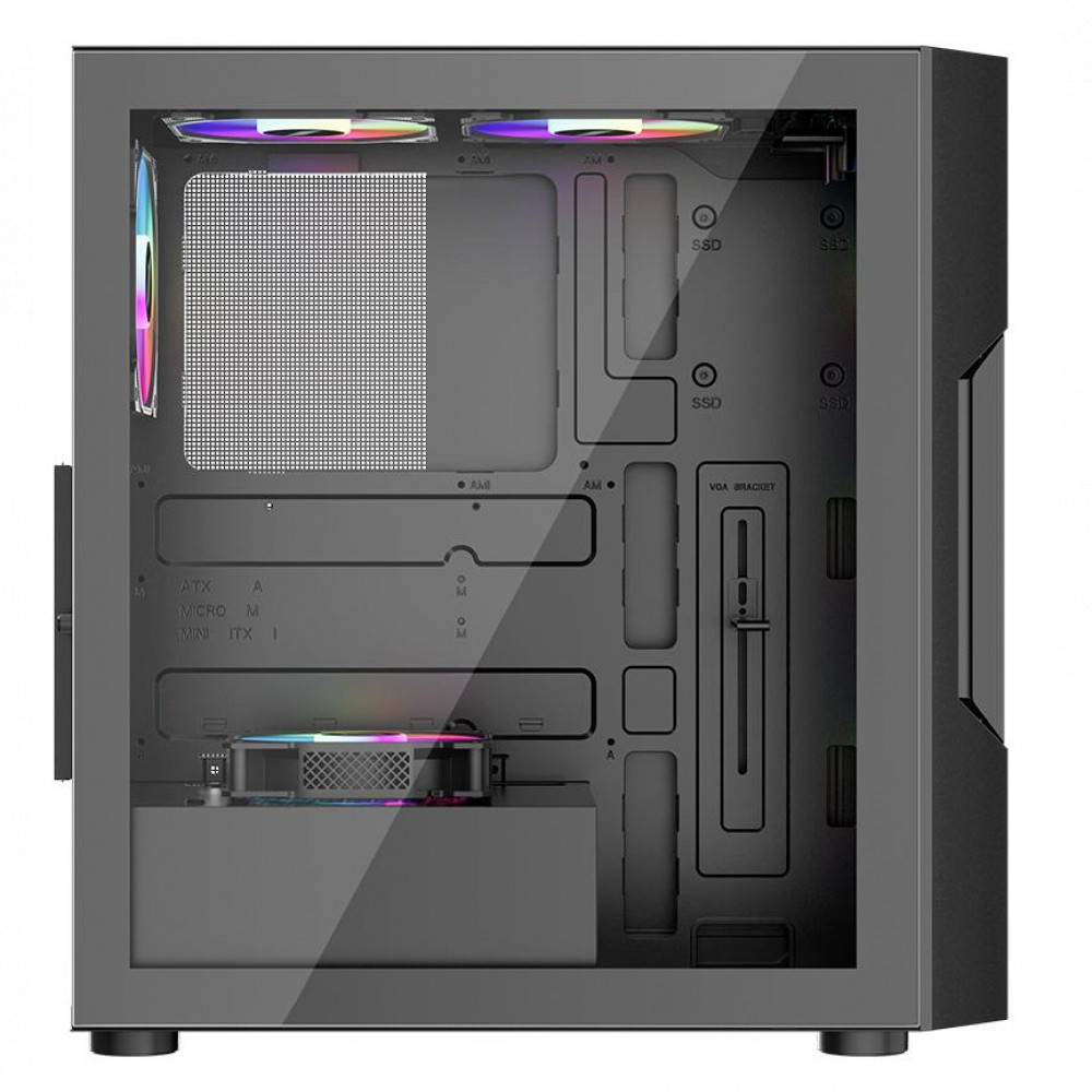 Корпус 1STPLAYER T7 P Black T7-P-BK-4F7 Mid-Tower - миниатюра 10
