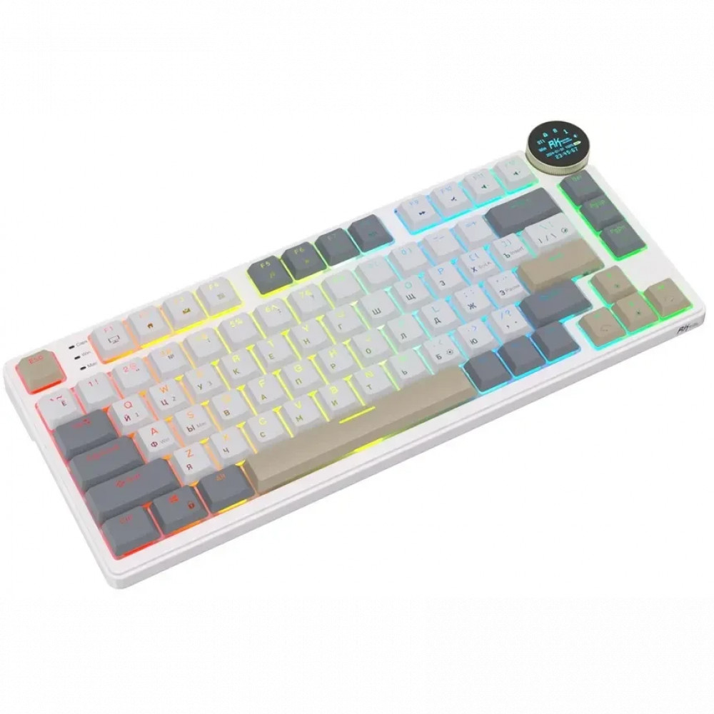 Клавиатура Royal Kludge N80 Pearly Dawn (Brown Switch) 6977576550670 Беспроводная, Bluetooth - миниатюра 9