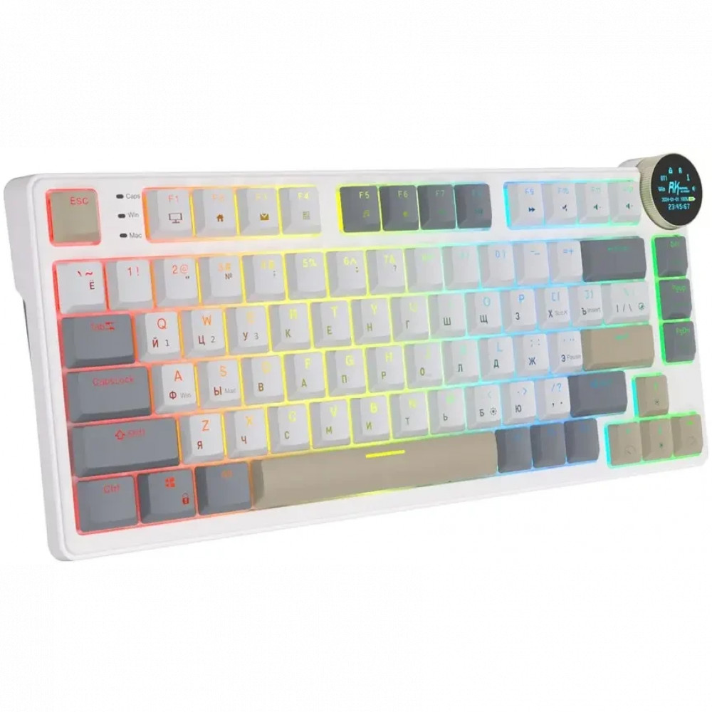 Клавиатура Royal Kludge N80 Pearly Dawn (Brown Switch) 6977576550670 Беспроводная, Bluetooth - миниатюра 11