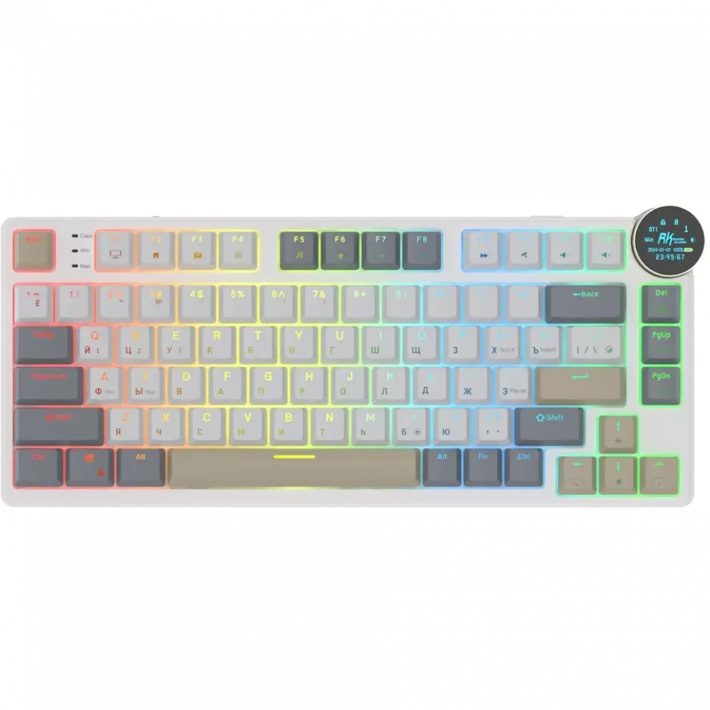 Клавиатура Royal Kludge N80 Pearly Dawn (Red Switch) 6977576550663 Беспроводная, Bluetooth - миниатюра 8