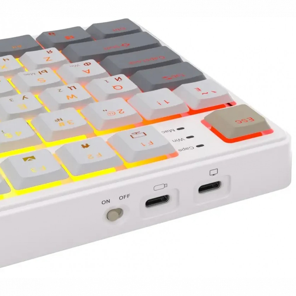 Клавиатура Royal Kludge N80 Pearly Dawn (Red Switch) 6977576550663 Беспроводная, Bluetooth - миниатюра 14