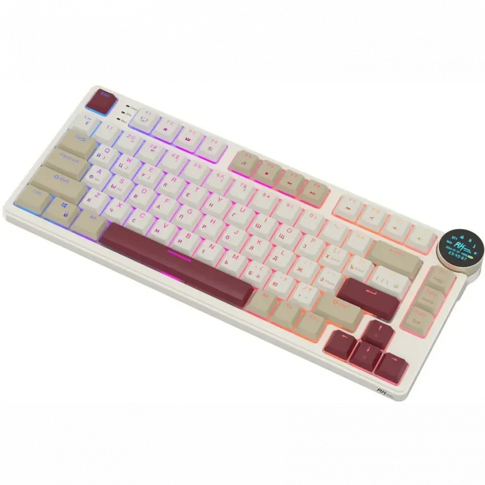 Клавиатура Royal Kludge N80 Rosy Clouds (Brown Switch) 6977576550687 Беспроводная, Bluetooth - миниатюра 10