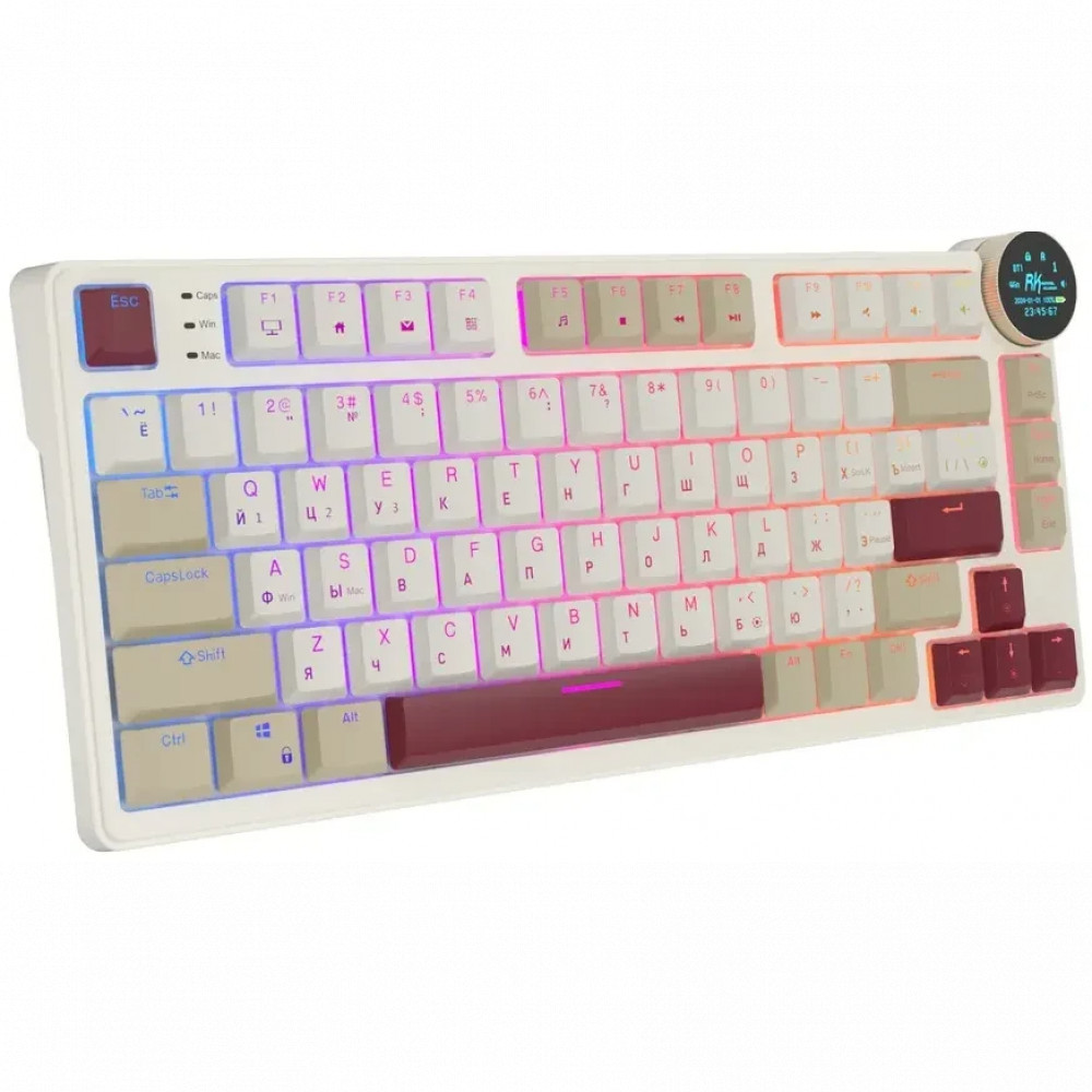 Клавиатура Royal Kludge N80 Rosy Clouds (Brown Switch) 6977576550687 Беспроводная, Bluetooth - миниатюра 11