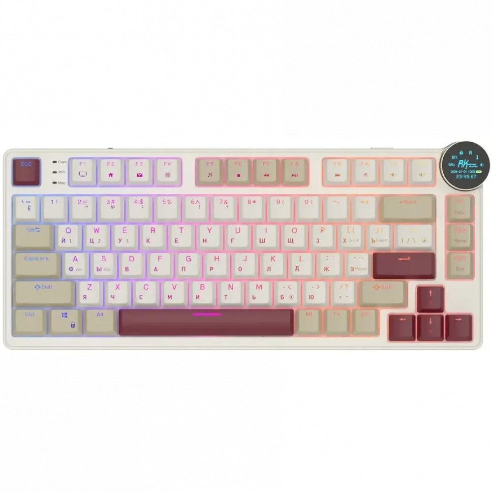 Клавиатура Royal Kludge N80 Rosy Clouds (Brown Switch) 6977576550687 Беспроводная, Bluetooth - миниатюра 8