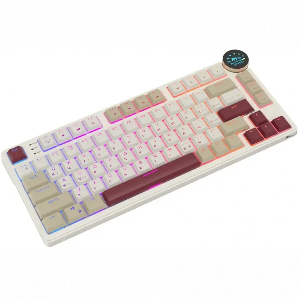Клавиатура Royal Kludge N80 Rosy Clouds (Brown Switch) 6977576550687 Беспроводная, Bluetooth - миниатюра 9