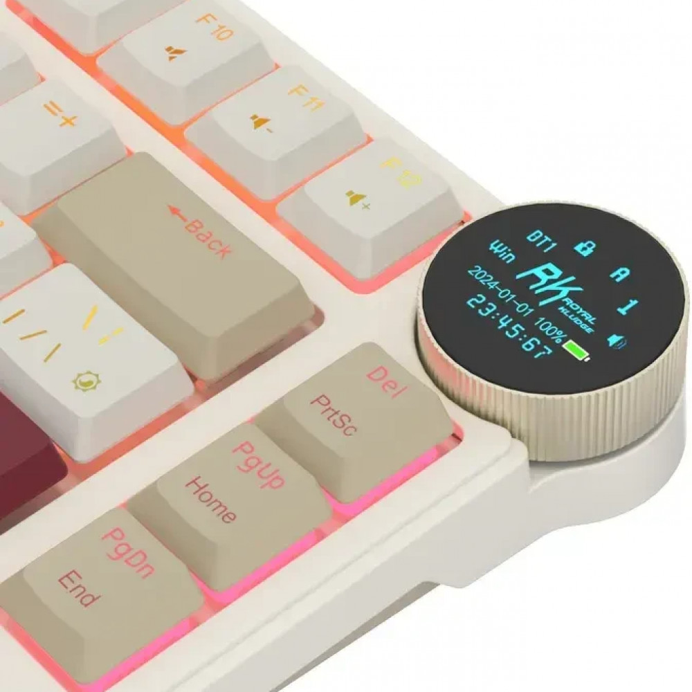 Клавиатура Royal Kludge N80 Rosy Clouds (Brown Switch) 6977576550687 Беспроводная, Bluetooth - миниатюра 13
