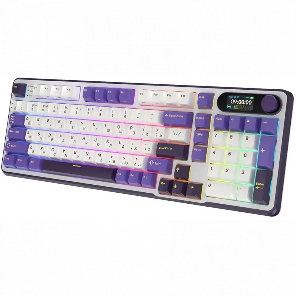 Клавиатура Royal Kludge RK-S98 Blackberry (Chartreuse Switch) 6935280826009 Беспроводная, Bluetooth - миниатюра 15