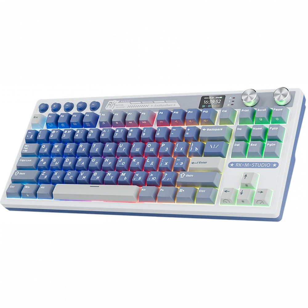 Клавиатура Royal Kludge M87 Ocean Blue (Beige Switch) 6977576550786 Беспроводная, Bluetooth - миниатюра 8