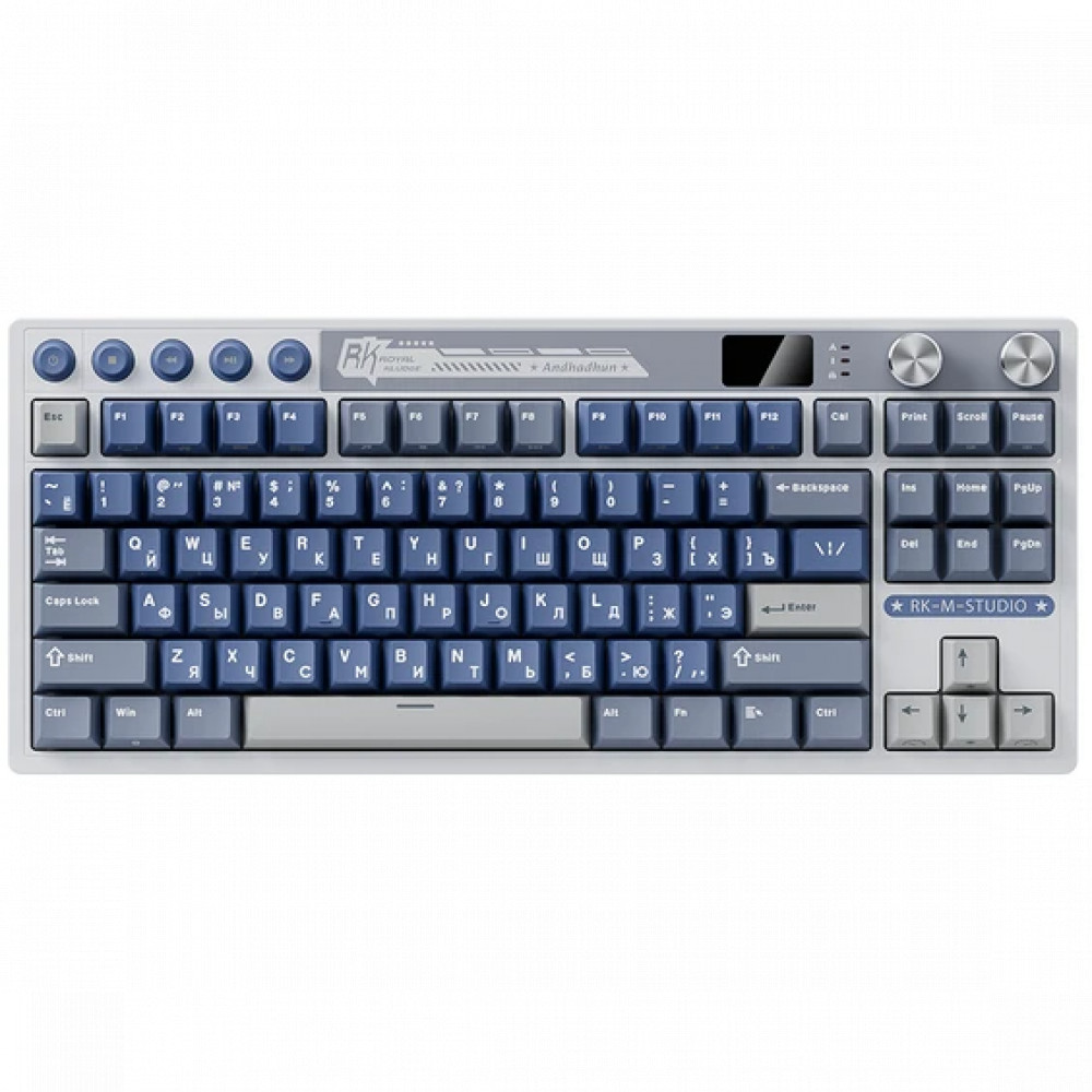 Клавиатура Royal Kludge M87 Ocean Blue (Cream Switch) 6977576550441 Беспроводная, Bluetooth - миниатюра 7