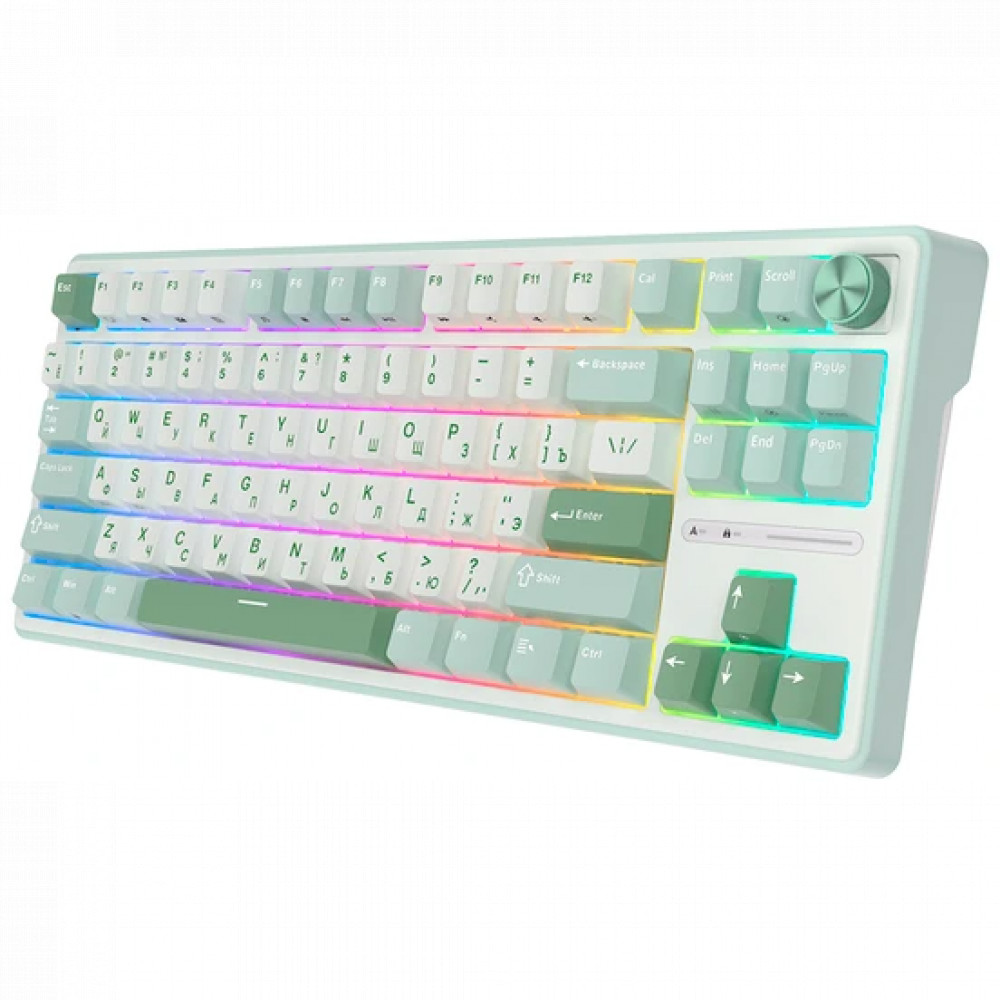 Клавиатура Royal Kludge R87 Pro Sky Cyan (Brown Switch) 6977576550717 Проводная, USB - миниатюра 10