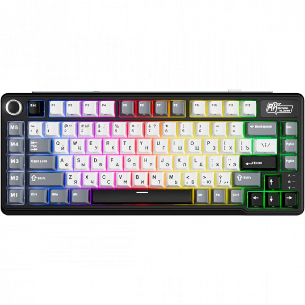 Клавиатура Royal Kludge L75 Knight Black (Cream Switch) 6935280827075 Беспроводная, Bluetooth - миниатюра 6