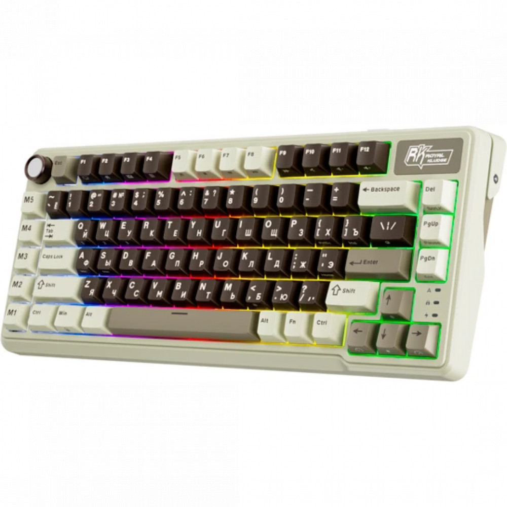 Клавиатура Royal Kludge L75 Mokko Grey (Beige Switch) 6935280827068 Беспроводная, Bluetooth - миниатюра 11