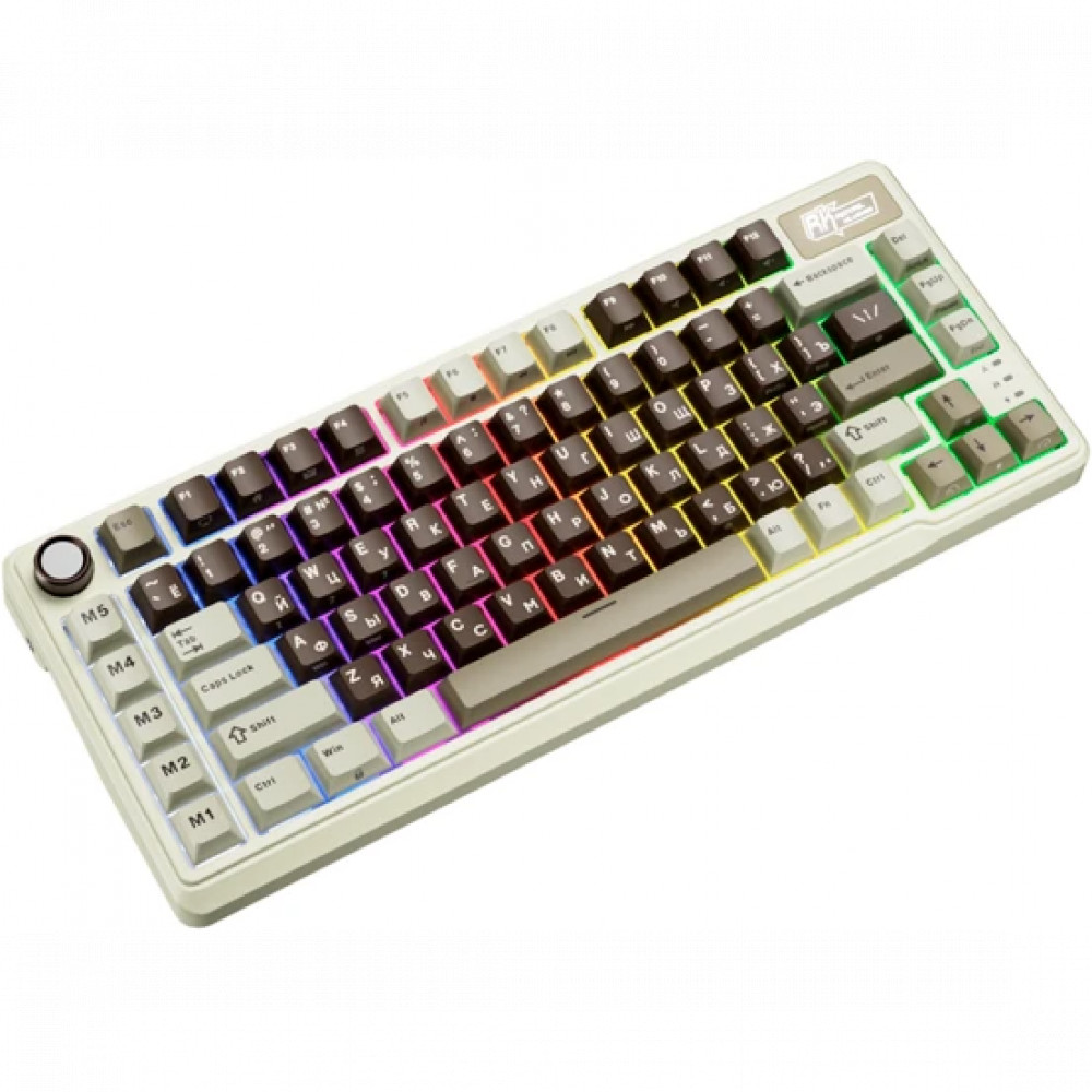 Клавиатура Royal Kludge L75 Mokko Grey (Beige Switch) 6935280827068 Беспроводная, Bluetooth - миниатюра 13