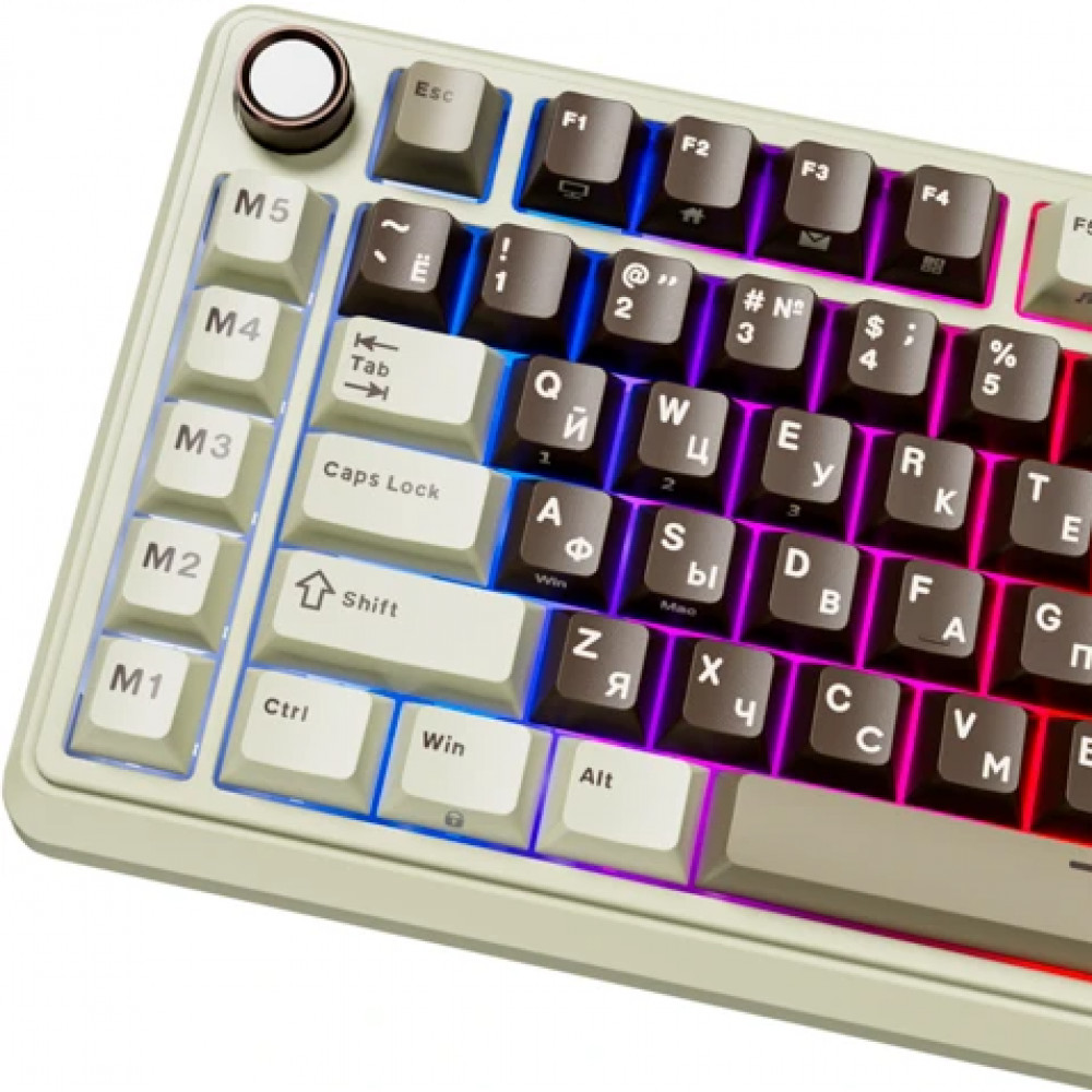 Клавиатура Royal Kludge L75 Mokko Grey (Cream Switch) 6935280827051 Беспроводная, Bluetooth - миниатюра 15